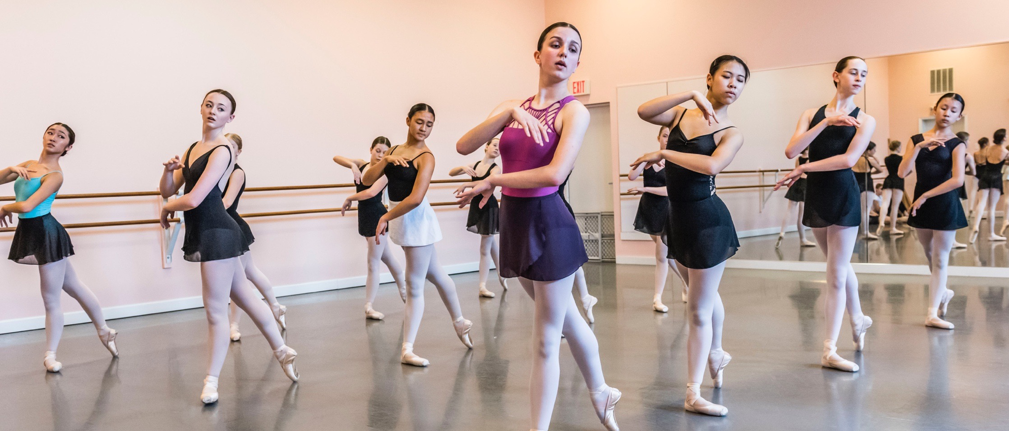 Pre-Professional Division Dancers rehearsing for Swan lake